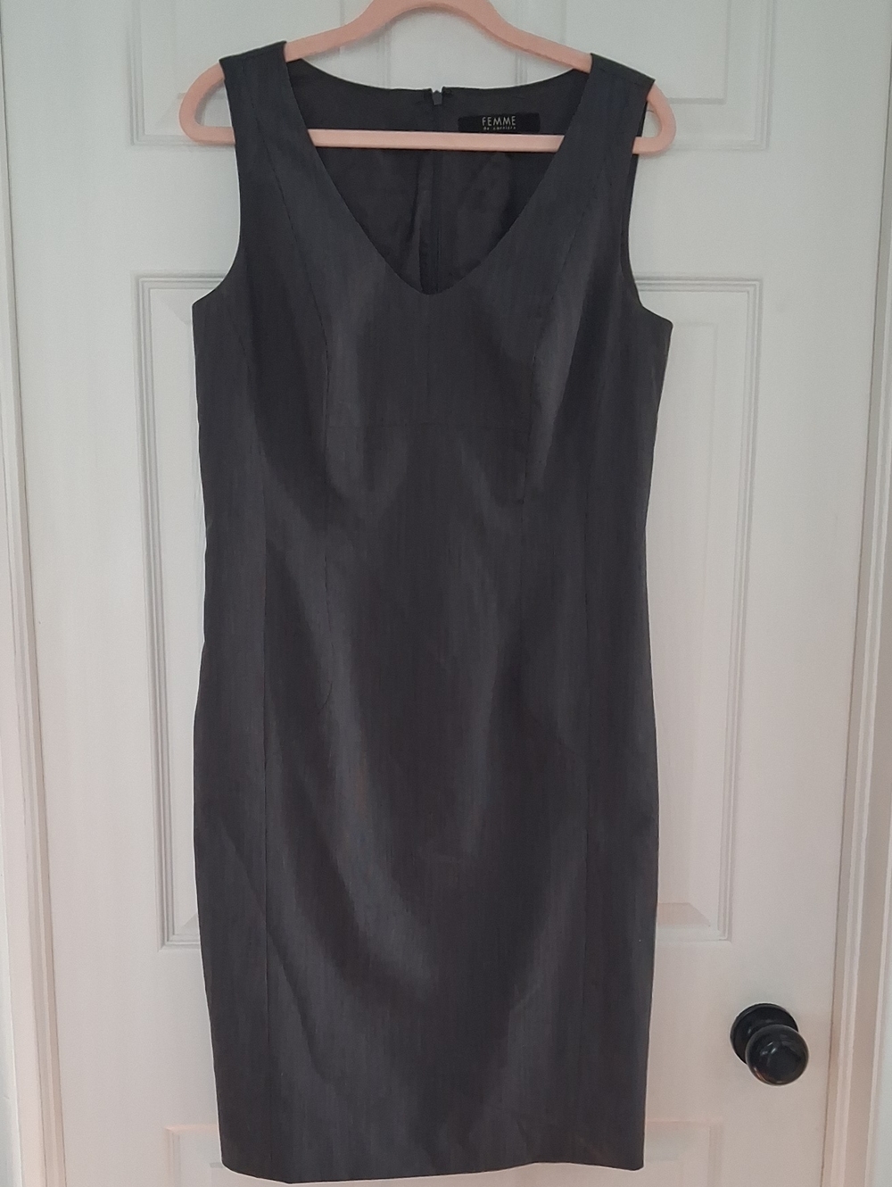 Femme Collection Sleeveless Charcoal Sheath Dress